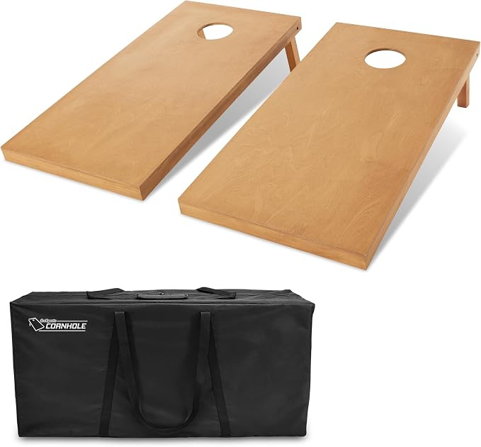 GoSports 4 ft x 2 ft Regulation Size Wooden Cornhole Boards Set with Light Brown Finish - Include... | Amazon (US)