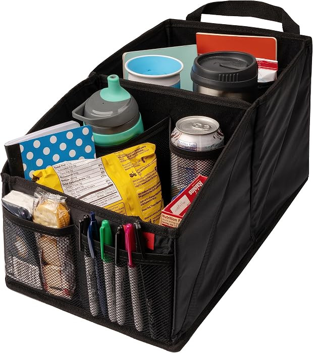 Lusso Gear Car Seat Organizer - Built-In Car Cup Holders & Mesh Pockets - Foldable Back Seat Orga... | Amazon (US)