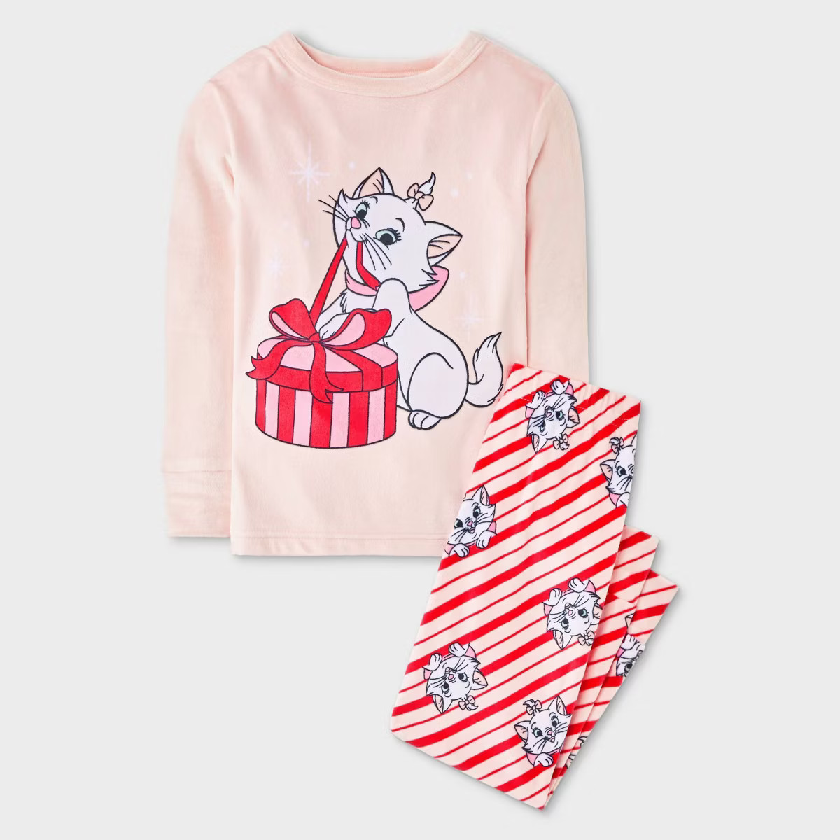 Toddler Girls' Holiday Aristocats Marie Snuggly Soft Snug Fit Pajama Set 2pc - Pink 2T | Target