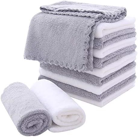 Microfiber Facial Cloths Fast Drying Washcloth 12 pack - Premium Soft Makeup Remover Cloths - Highly | Amazon (US)