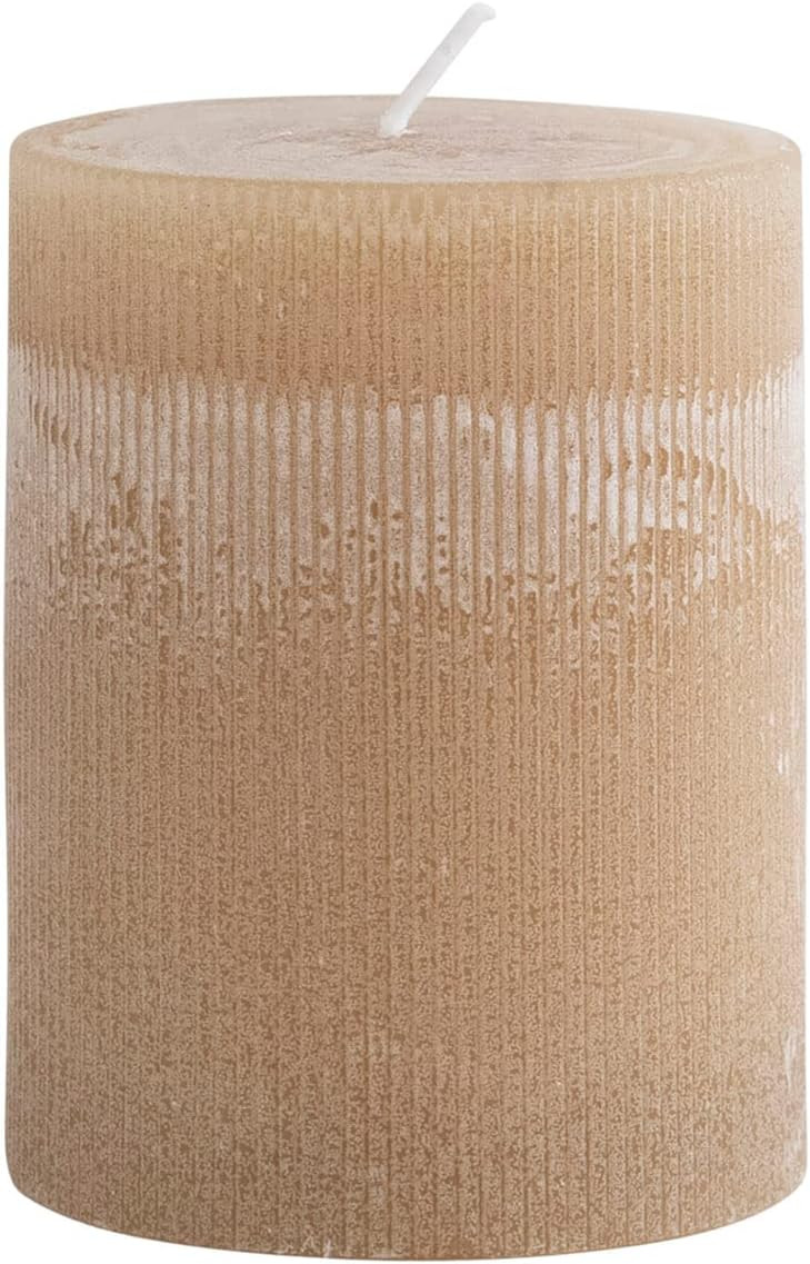 Creative Co-Op Unscented Pleated Pillar Candle | Amazon (US)
