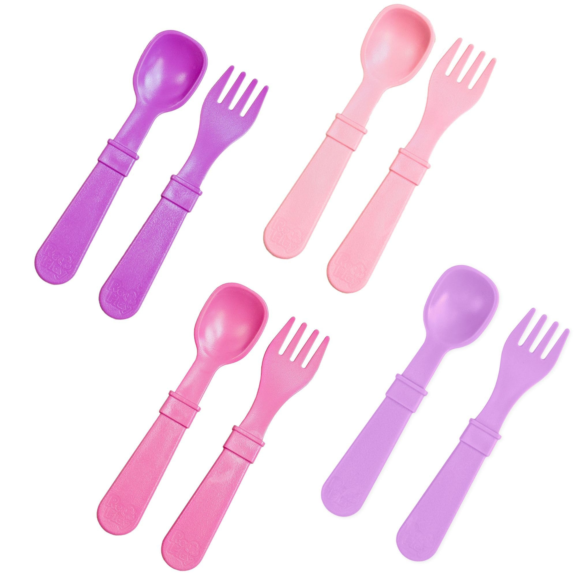 Re-Play Toddler Forks and Spoons Set - 4x4 Toddler Utensils Set - Dishwasher and Microwave Safe -... | Amazon (US)