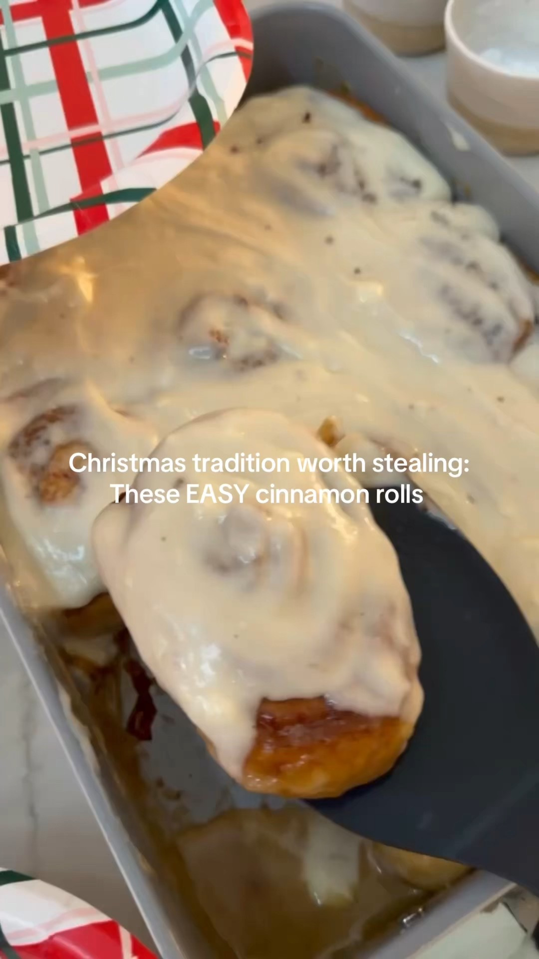 CHRISTMAS MORNING CINNAMON ROLLS… gooey holiday perffffection 🤤

Soft, bakery-style cinnamon rolls soaked in heavy cream, smothered in brown sugar butter, and finished with a warm icing that melts into every swirl. They look fancy, taste next level, and are secretly SO easy… exactly what Christmas morning needs!!

What you need:
✔️2 tubes cinnamon rolls (or homemade)
✔️Heavy whipping cream
✔️Butter
✔️Brown sugar
✔️Powdered sugar
✔️Vanilla extract
✔️Water
✔️Icing packets (if you have ‘em!)
✔️1 block of cream cheese

How to make it:
1. Preheat oven to 350°F and drizzle heavy cream into the bottom of a baking dish.
2. Melt 1 stick butter and stir in brown sugar until smooth.
3. Place cinnamon rolls in the dish, pour butter mixture over the top, then drizzle with more heavy cream.
4. Bake 20 minutes until puffed, golden, and bubbling.
5. Mix icing ingredients while the rolls bake.
6. Pour icing over the rolls as soon as they come out of the oven and let it melt into all that gooey goodness.

Pajamas on, caffeine in hand, Christmas music playing… THIS is exactly how the morning should start.

Full recipe & make-ahead tips on my blog!

#LTKHoliday #LTKfoodie #LTKmomlife
