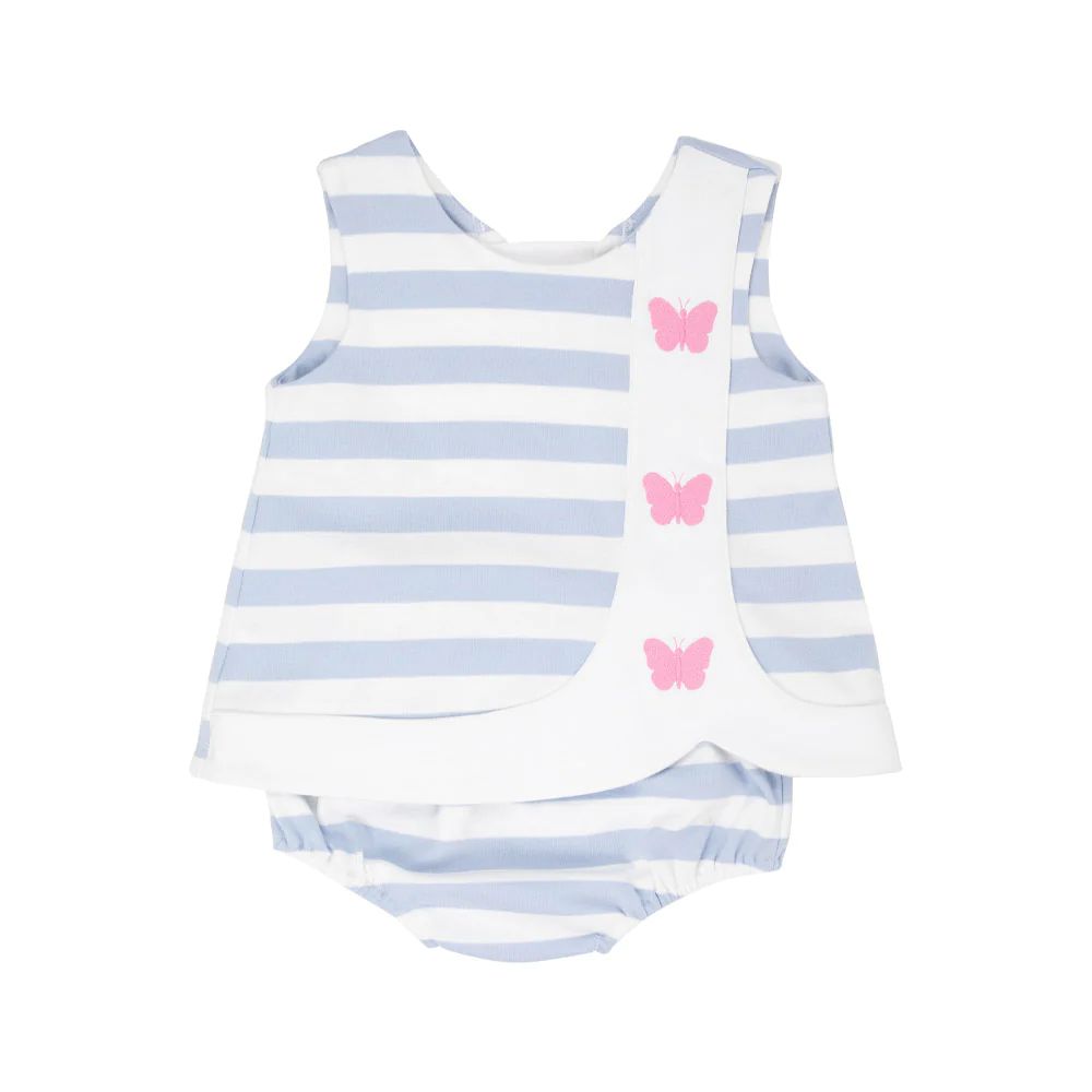 Tilly Snap Bloomer Set - Beale Street Blue Stripe with Worth Avenue White & Hamptons Hot Pink | The Beaufort Bonnet Company