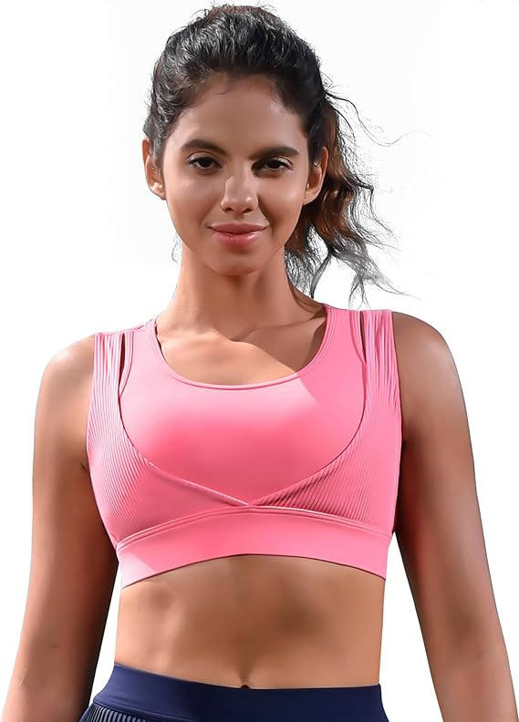 Cordaw Racerback Sports Bras for Women High Support, Molded Cup High Impact Hook Back Yoga Runnin... | Amazon (US)
