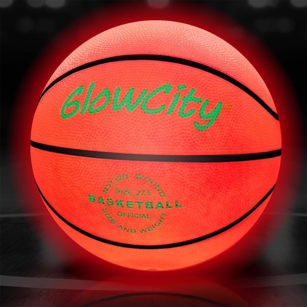 GlowCity Glow in The Dark Basketball for Teen Boy - Glowing Red Basket Ball, Light Up LED Toy for... | Amazon (US)