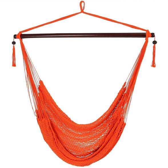 Sunnydaze Modern Boho-Style Soft-Spun Polyester Rope Hanging Caribbean XL Hammock Chair for Yard,... | Target