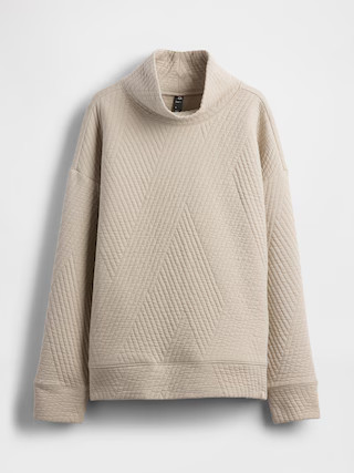 GapFit Quilted Jacquard Knit Funnel-Neck Pullover | Gap (US)