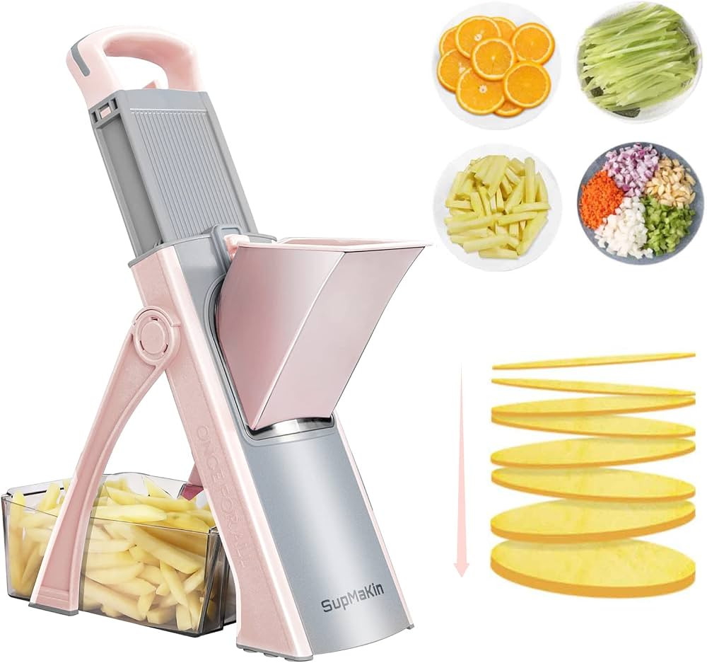 Upgrade Safe Mandoline Slicer Plus for Kitchen, SupMaKin Bigger Port Vegetable Food Potato Choppe... | Amazon (US)