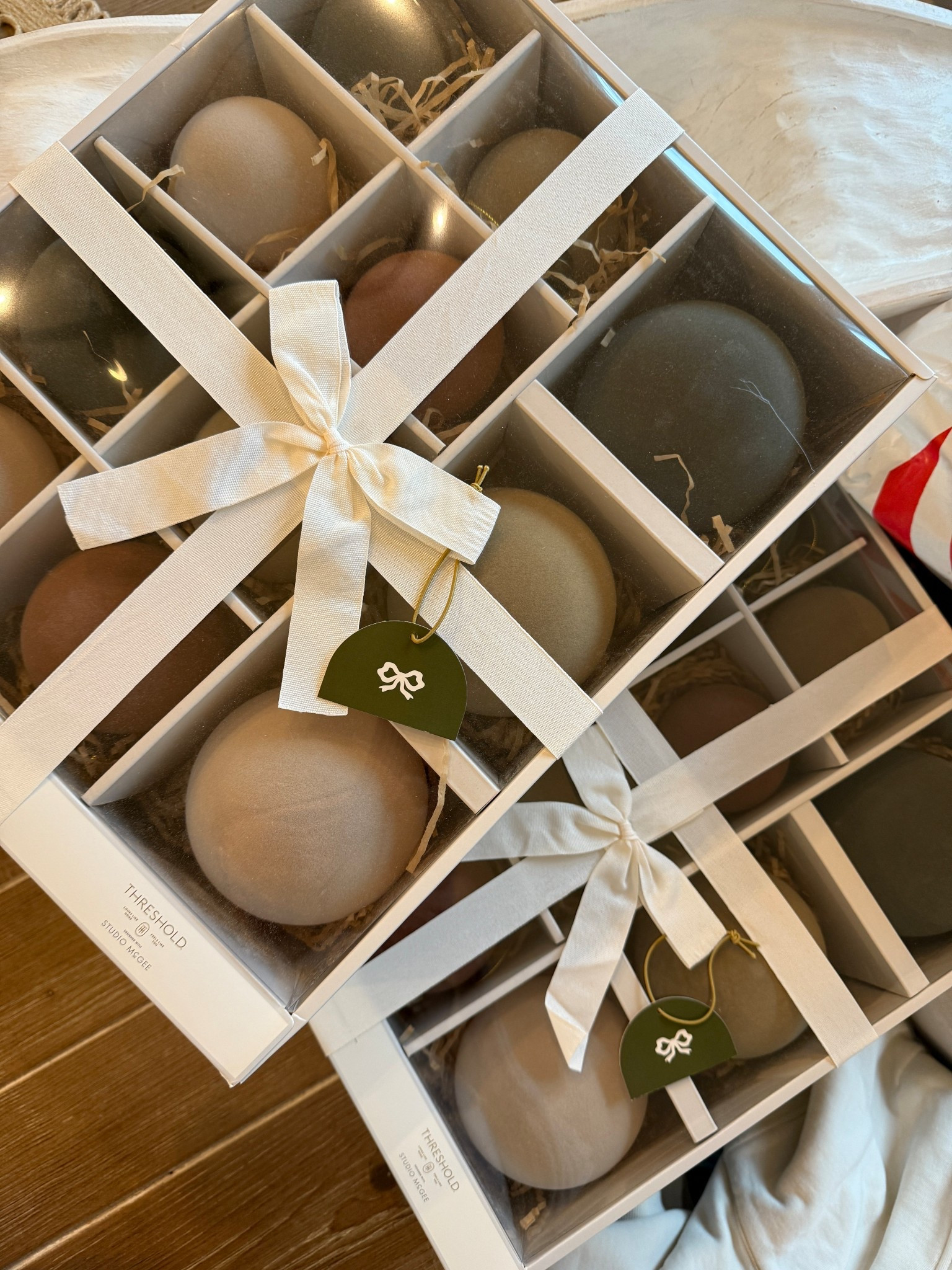 Really loving the colors of these Christmas ornaments. Beautiful neutral colored velvets. 

#LTKHome #LTKHoliday