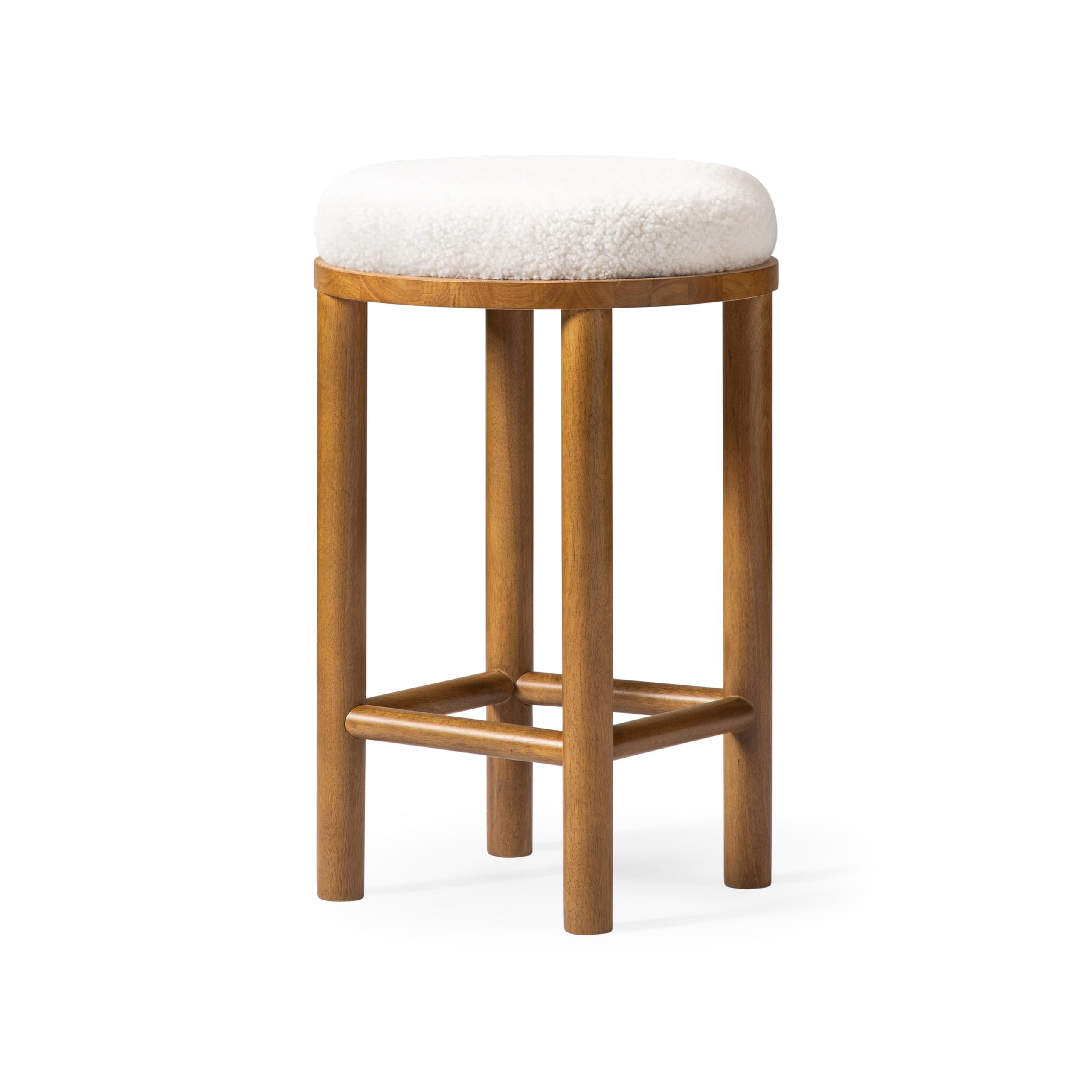 Maven Lane Clara Counter Stool 26 Inches – Backless Stool with Footrest – Natural Solid Wood ... | Amazon (US)