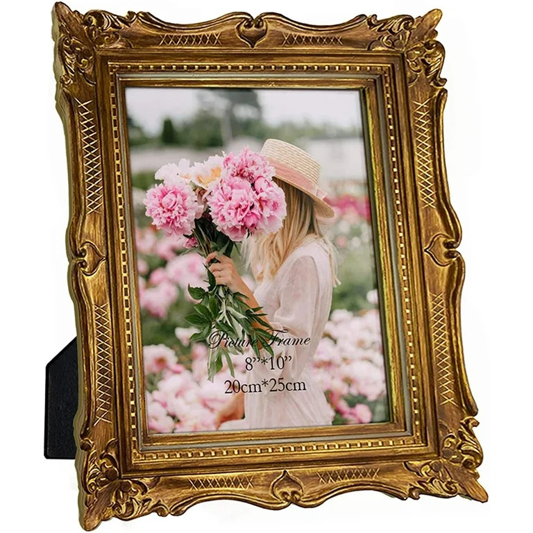 EYMPEU 8x10 Picture Frame Gold, Ornate Antique Photo Frame Vertical and Horizontal  for Tabletop ... | Walmart (US)