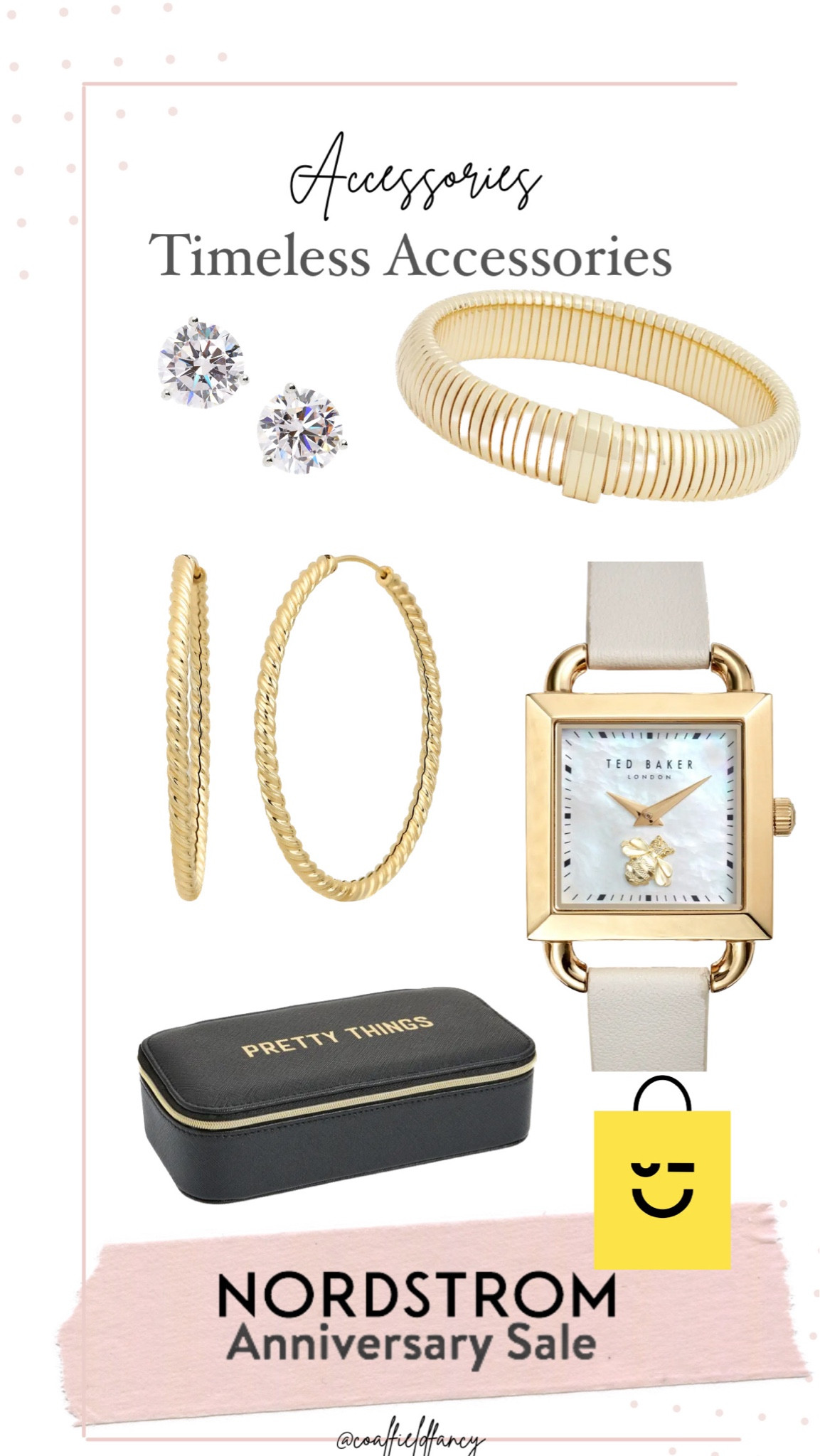 Nordstrom Anniversary Sale Jewelry Accessories 
White watch 
Omega bracelet 
Hoop earrings
Faux diamond stud earrings 
Jewelry organizer
Travel organizer 

#LTKxNSale