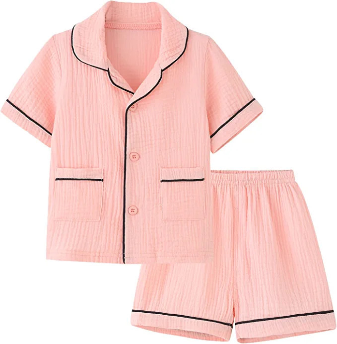 BINIDUCKLING Toddler Button Up Pajamas Summer Pjs for Girls Boys 18 Months - 9 Years | Amazon (US)