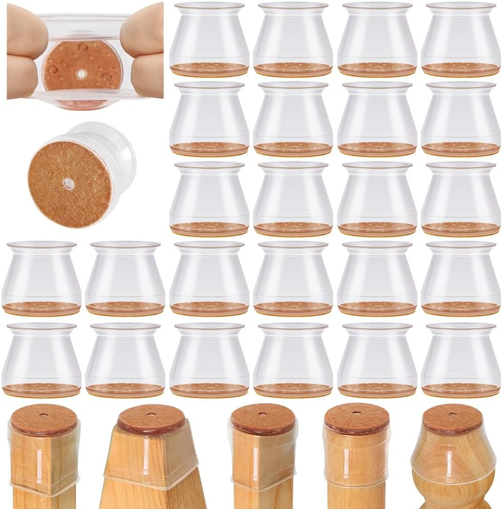 VIUME 24 Pcs Chair Leg Floor Protectors for Hardwood Floors Round | Amazon (US)