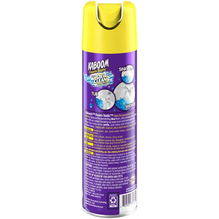 Kaboom Foam-Tastic Bathroom Cleaner with OxiClean, Citrus 19oz. | Walmart (US)