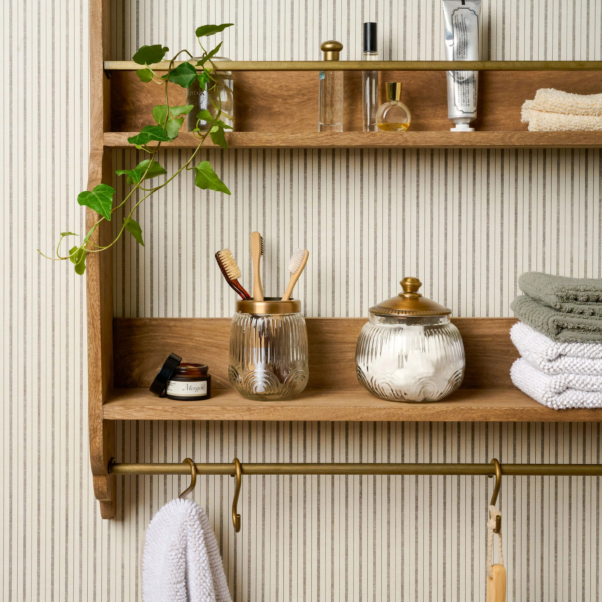 Hannon Wood and Brass Display Shelf | Magnolia