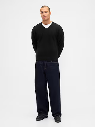 Relaxed V-Neck Crop Sweater | Gap (US)