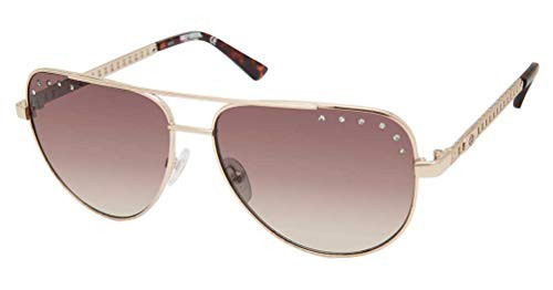 Harley‑Davidson Women’s Pilot Sunglasses – Gold Aviator Frame with Gradient Brown Lenses & Rhinestone Detail, 100% UV Protection | Amazon (US)