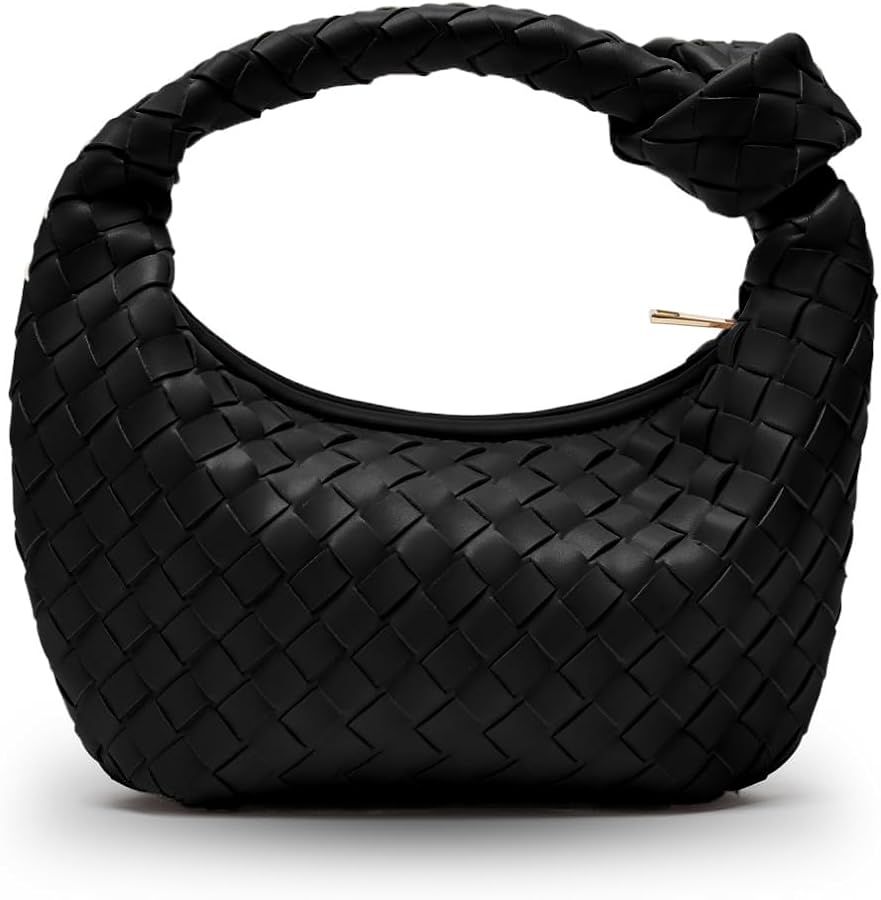 Woven Purse - Woven Bags for Women - Leather Hobo Handbags - Fashion Knotted Small Top Handle Clu... | Amazon (US)