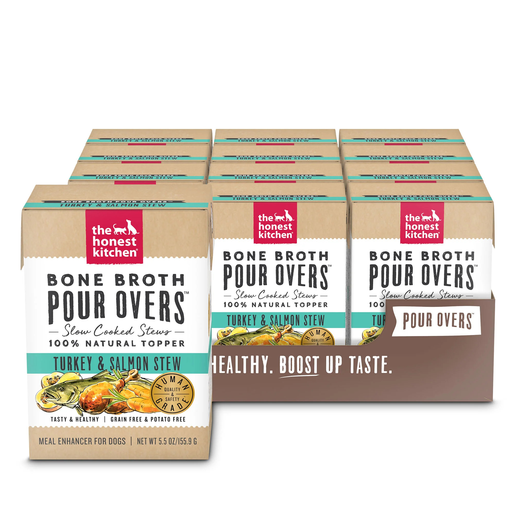 12PK Bone Broth Pour Overs - Turkey & Salmon | The Honest Kitchen