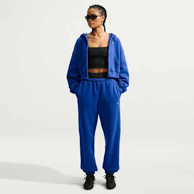 Nike Women's Studio Fleece Medium Weight High-Rise Oversized Cuffed Pants in Black | IM8074-001 | Nike (US)