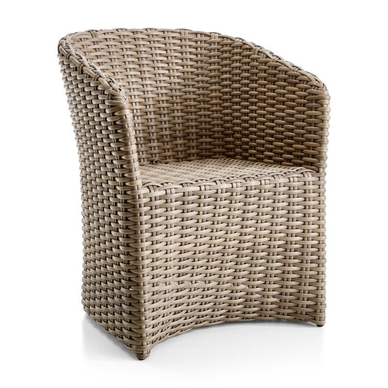 Abaco Weather-Resistant Wicker Outdoor Patio Dining Chair + Reviews | Crate & Barrel | Crate & Barrel