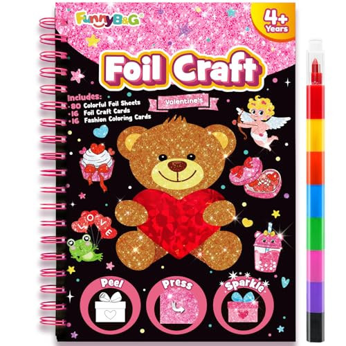 FUNNYB&G Foil Art Craft for Kids - Valentine's Day Crafts Gift 2026 Party Favors Classroom Gift Exchange Art Supplies Creative Birthday Travel Toys for Girls Boys 4 5 6 7 8 9 Years Old(Valentine's) | Amazon (US)
