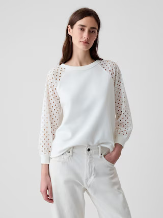 Vintage Soft Eyelet Sweatshirt | Gap (US)
