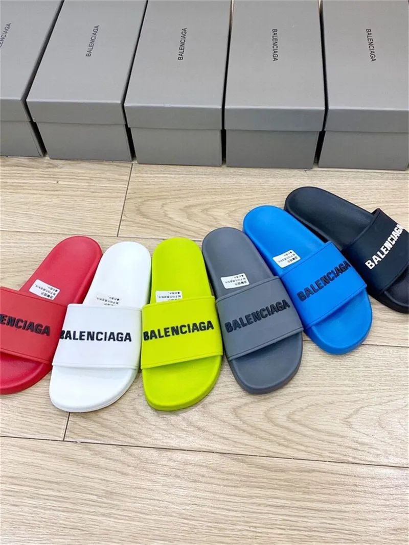 Wholesale Supply Balen Ciaga Dupe Sliders Mens Womens Summer Sandals Cases Beach Slippers Real Le... | DHGate
