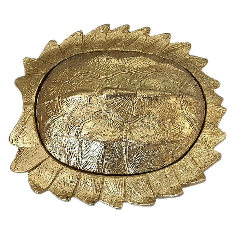 Gold Metal Turtle Shell Box, 5" | At Home