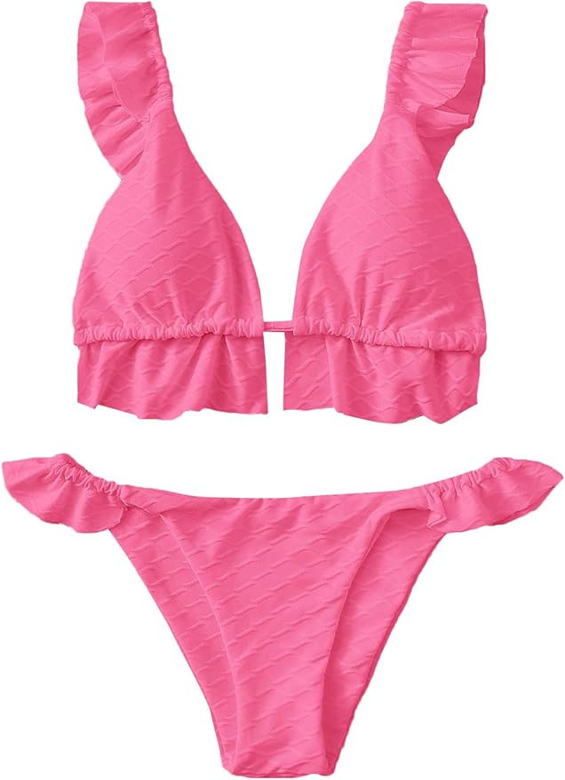 SOLY HUX Women's Ditsy Floral Print Triangle Bikini Bathing Suits Two Piece Swimsuits | Amazon (US)