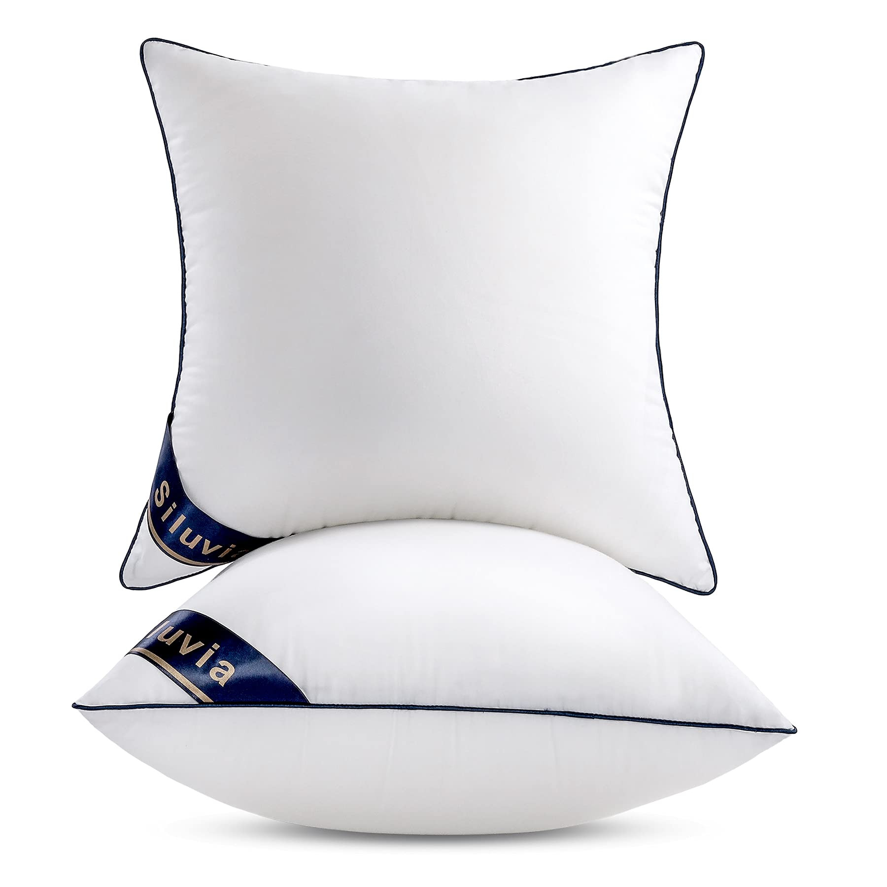 Siluvia 20"x20" Pillow Inserts Set of 2 Decorative Square Square Throw 20 Pillows with 100% Cotto... | Amazon (US)