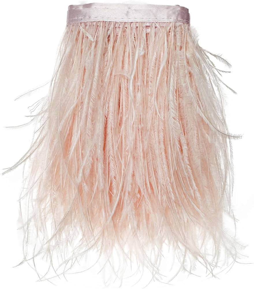 Happy feather 2 Yards 5-6inch Dyed Ostrich Feathers Trim Fringe 5-6inch for DIY Dress Sewing Craf... | Amazon (US)