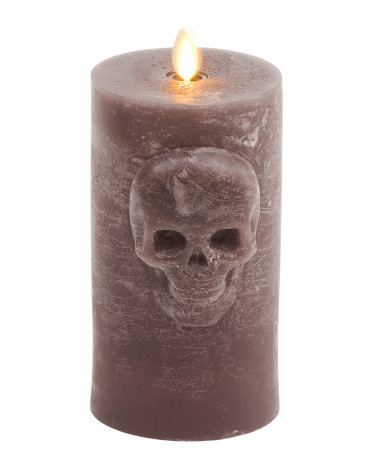 Chalky Skull Pillar Candle | TJ Maxx