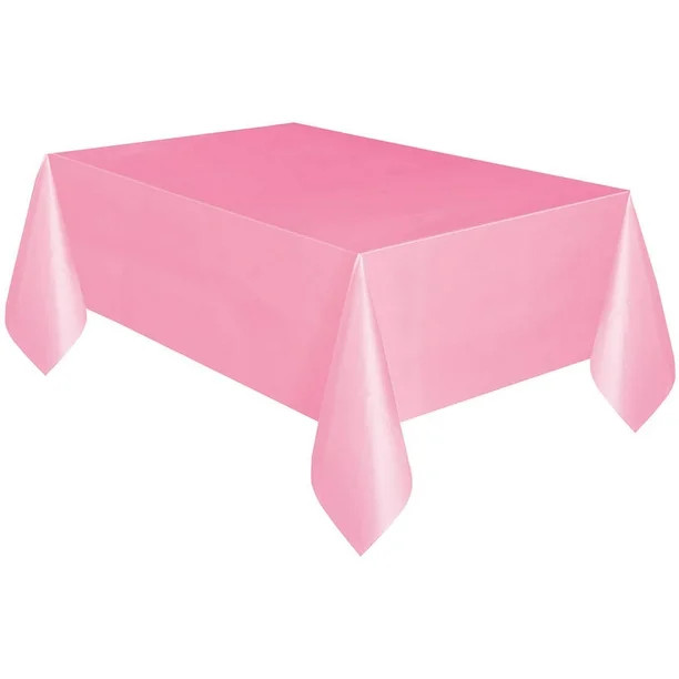 Way To Celebrate! Light Pink Plastic Party Tablecloths, 108 x 54in, 3ct | Walmart (US)