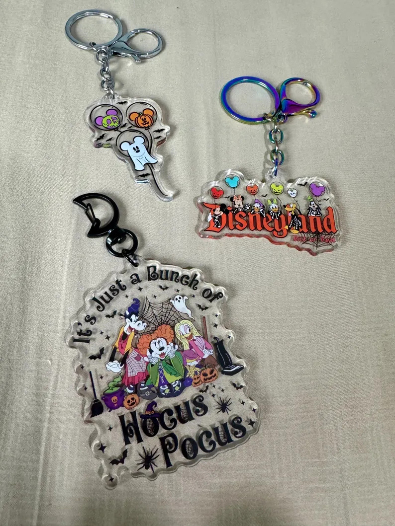 Spooky Mouse Ears Balloons Keychain | Halloween | Acrylic | Bag Charm | Etsy (Global)
