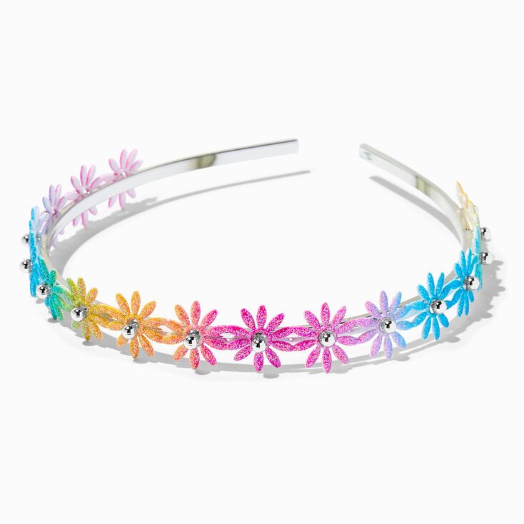 Claire's Club Rainbow Flower Metal Headband | Claire's (US)