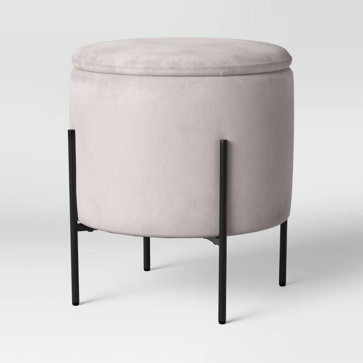 Deville Stilt with Storage Ottoman Gray Velvet - Project 62™ | Target