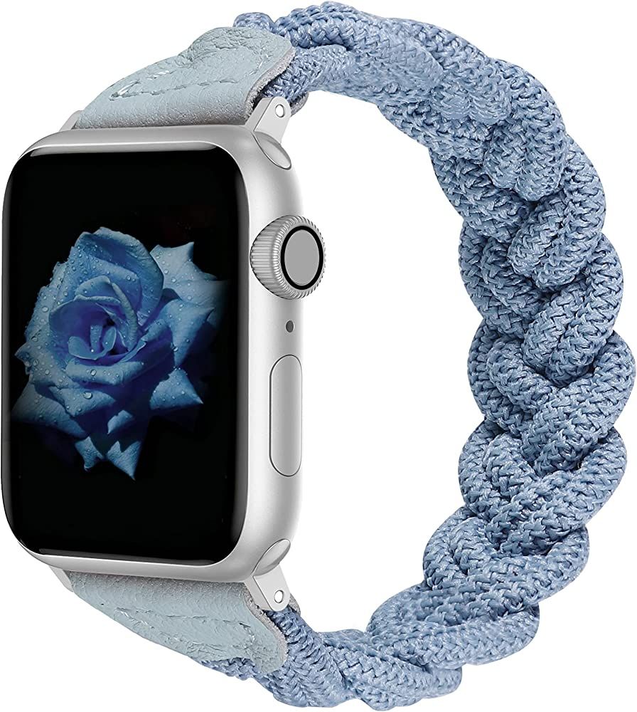 Wearlizer Stretchy Braided Band Compatible with Apple Watch Bands Women 38mm 40mm 41mm 42mm 44mm ... | Amazon (US)