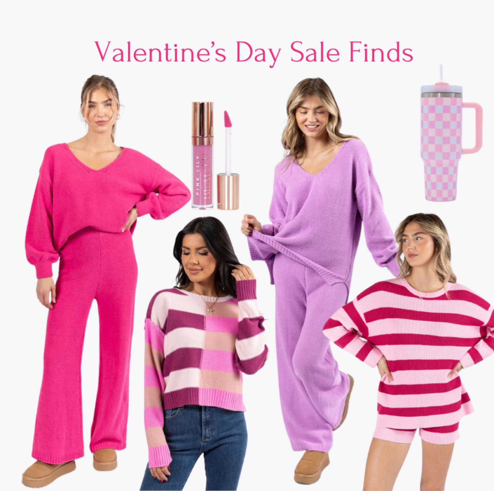Valentine’s Day finds. Cozy outfit, lounge set, tumbler, lip gloss, Valentine’s Day outfit, pink outfit, sweater, purple set
#valentinesday #cozyoutfit #giftidea #loungeset #loungewear



#LTKFindsUnder50 #LTKSaleAlert #LTKGiftGuide
