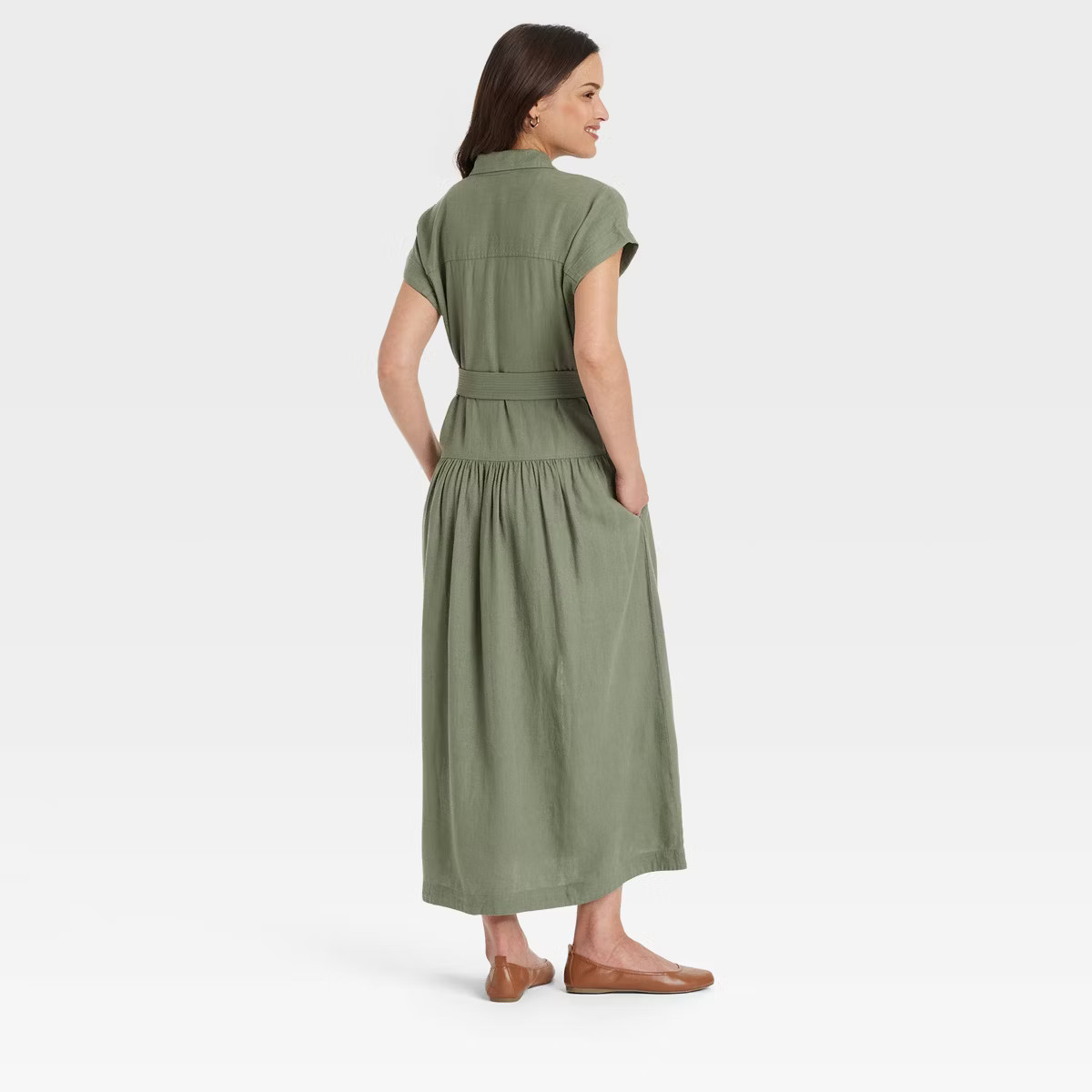 Women's Short Sleeve Belted Midi Shirtdress - Universal Thread™ | Target
