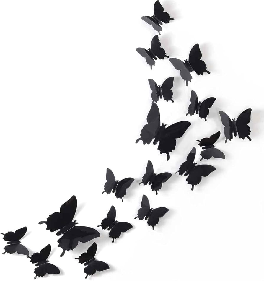 24pcs 3D Butterfly Removable Mural Stickers Halloween Wall Stickers Decal for Home and Room Decor... | Amazon (US)