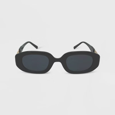 Women's Solid Plastic Oval Sunglasses - Wild Fable™ Black | Target