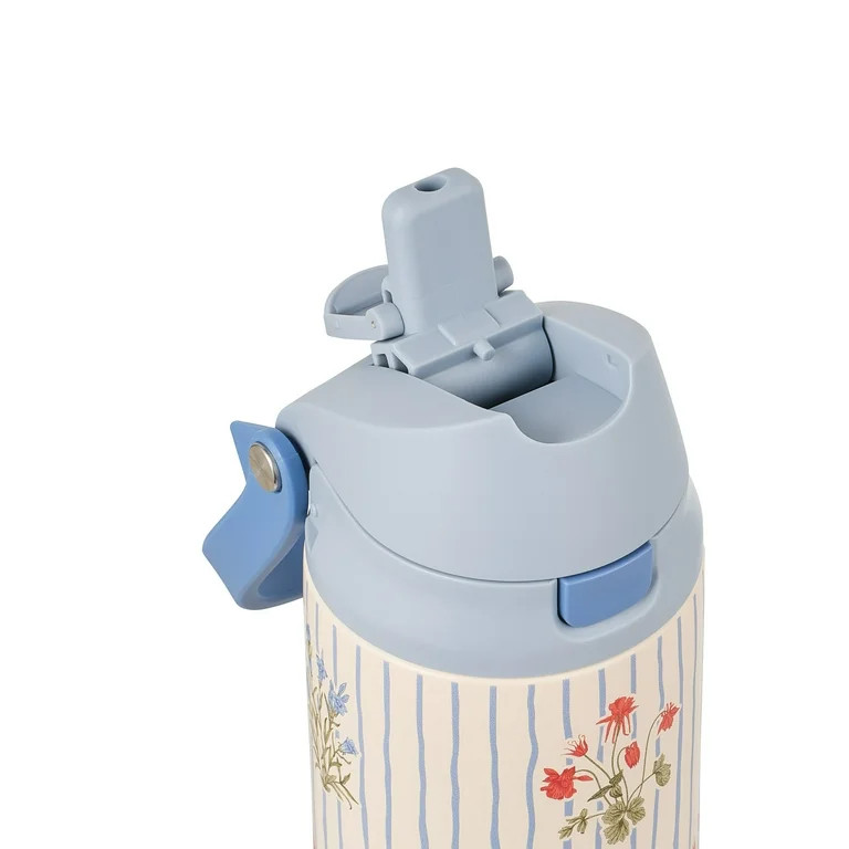 TAL 24oz Stainless Steel 2-in-1 Water Bottle with Straw and Chug Lid, Flowers | Walmart (US)