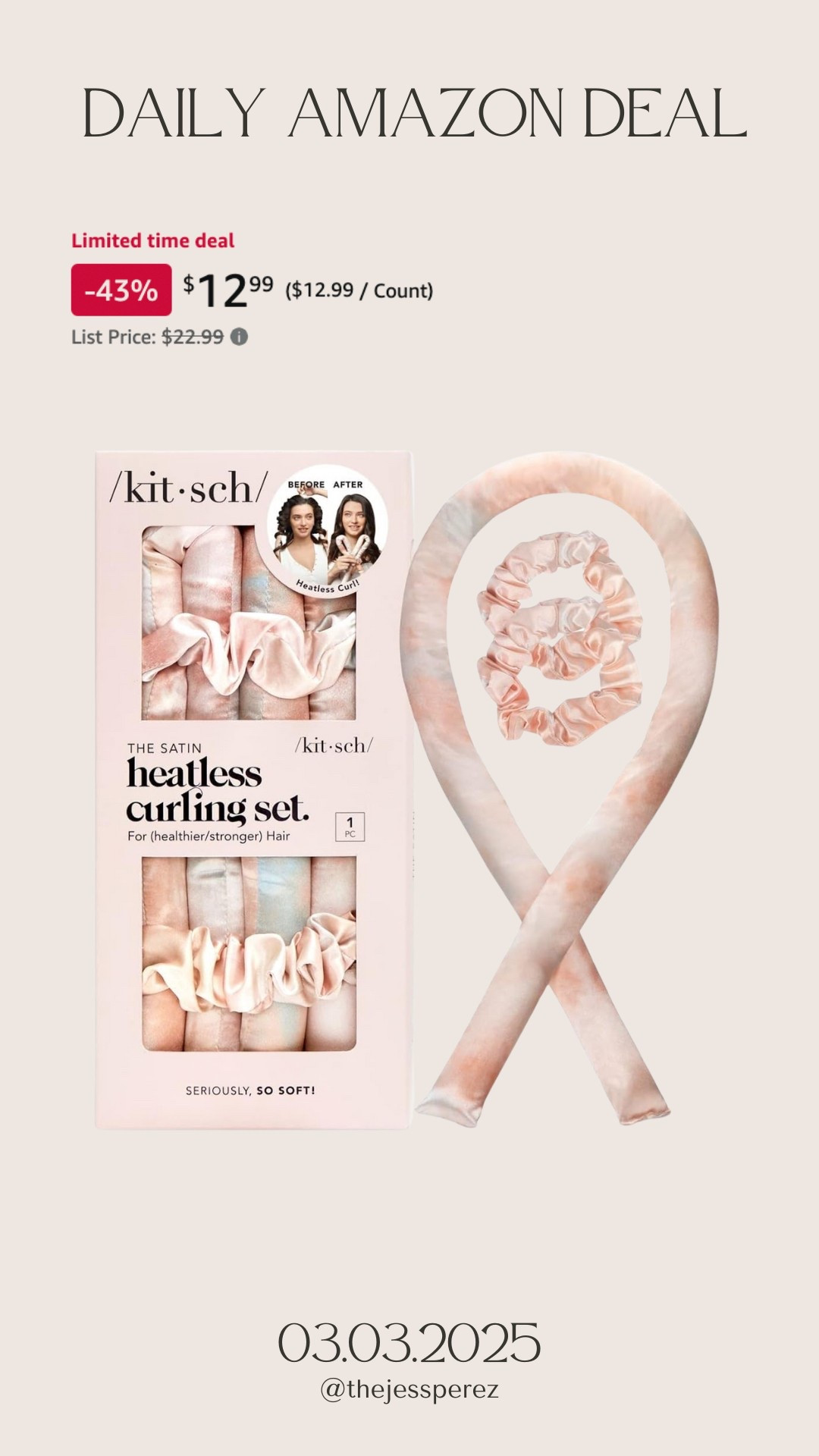 Daily Amazon deal: kitsch heartless curling set 

#LTKBeauty #LTKSaleAlert #LTKFindsUnder50