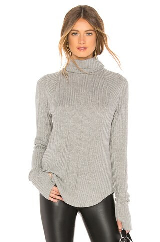 Chaser Thermal Raglan Turtleneck in Heather Grey from Revolve.com | Revolve Clothing (Global)