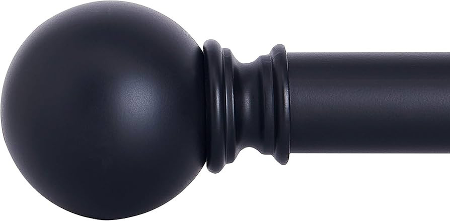 NICETOWN Black Curtain Rods for Window 48 to 86 inch, 1 1/8 Diameter with Ball Finials for Window... | Amazon (US)