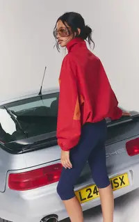 Dark Red Half Zip Windbreaker | PrettyLittleThing UK