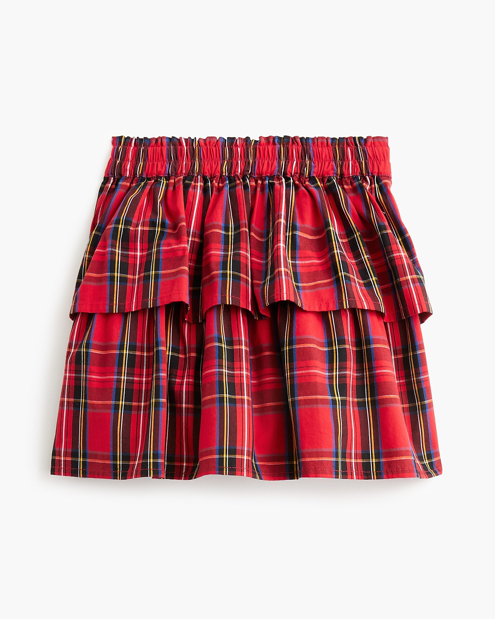 Girls' red tartan tiered skirt | J.Crew Factory